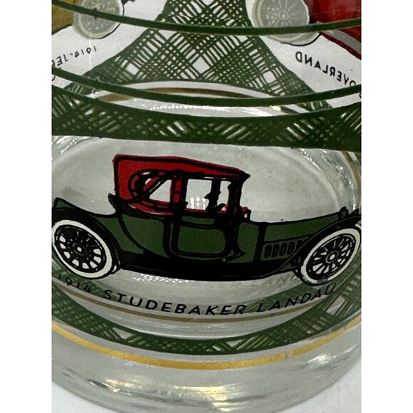 VTG Libbey Classic Car Whiskey Glasses Set of 3 12oz Willys Oveland Tumblers MCM - Picture 10 of 11